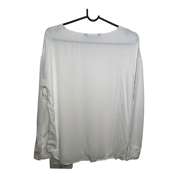 ZARA White Ladies Long Sleeve Round Neck Top Lightweight Blouse Size Small. - Picture 6 of 6